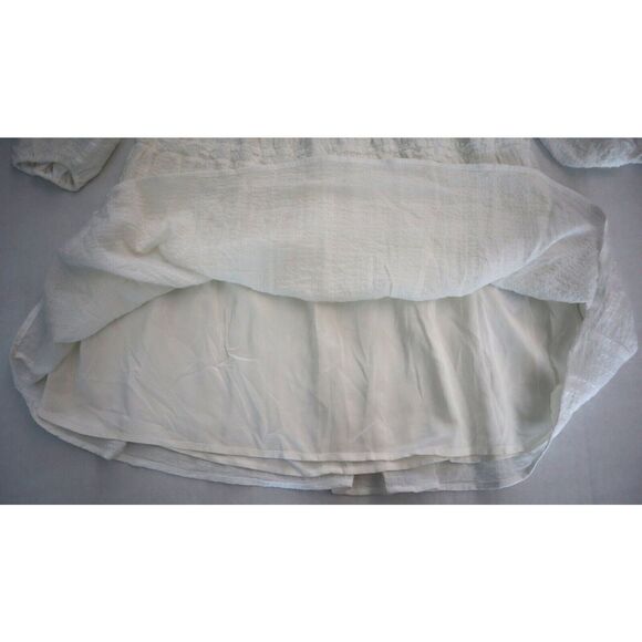 Reiss Women's Sz 6 White/Ivory CIA Cheesecloth Long Sleeve Mini Dress - Picture 9 of 9
